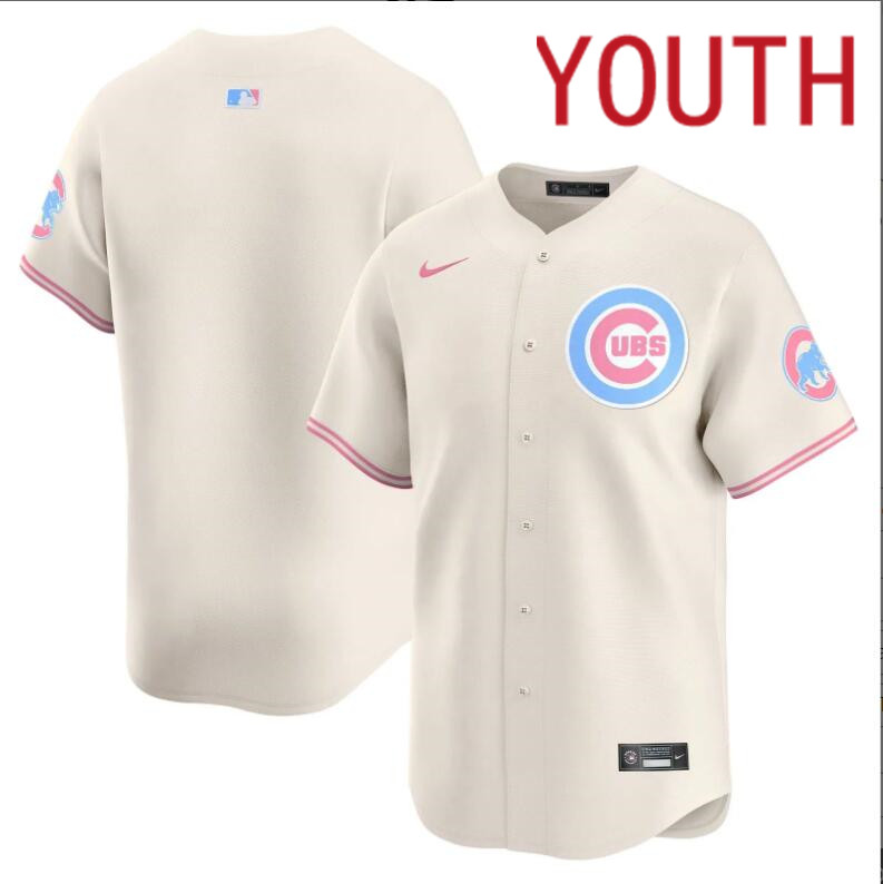 Youth  Chicago Cubs blank cream 2024 Nike MLB jersey